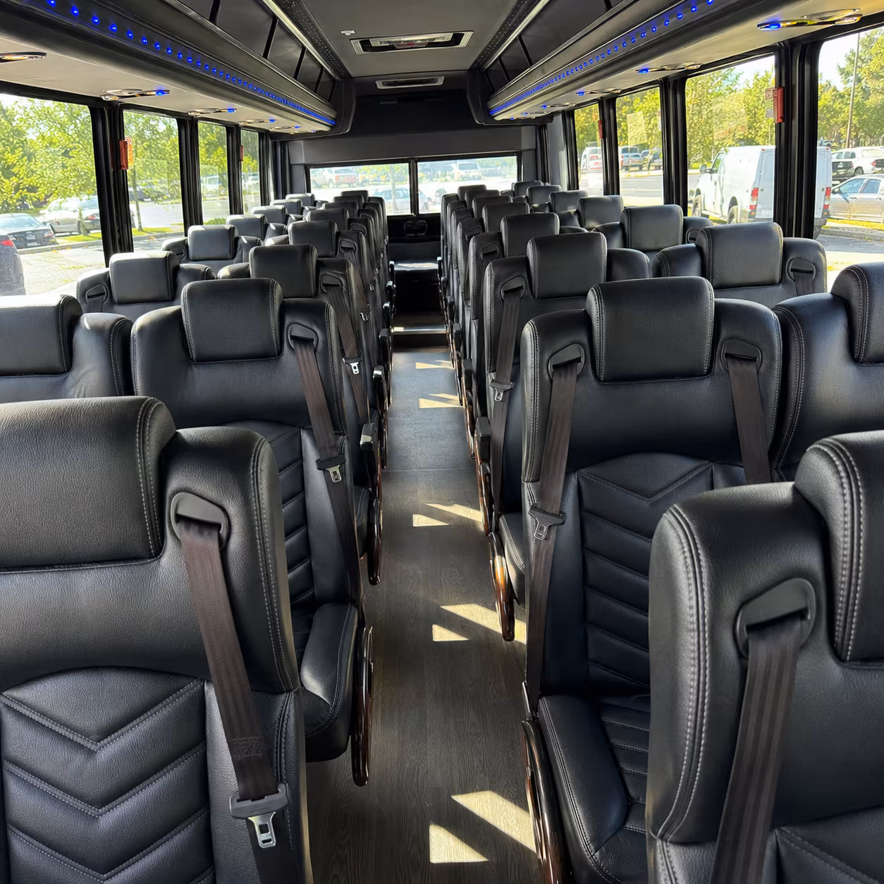 lincoln 25 passenger minibus inside