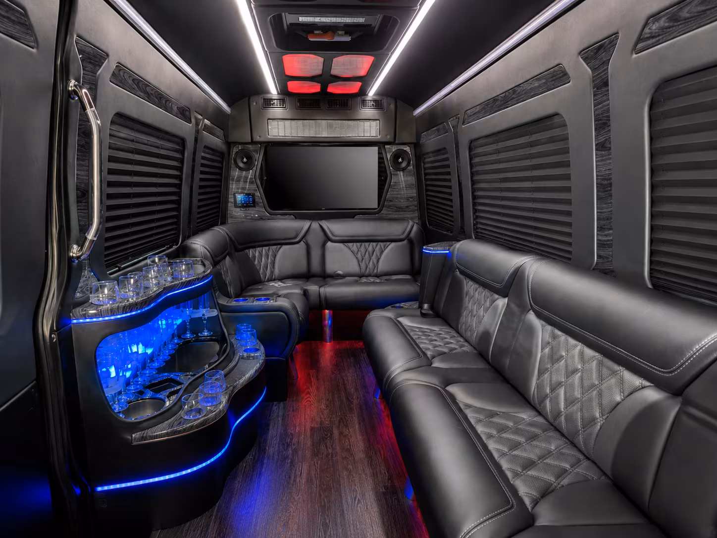 lincoln 30 passenger party bus inside