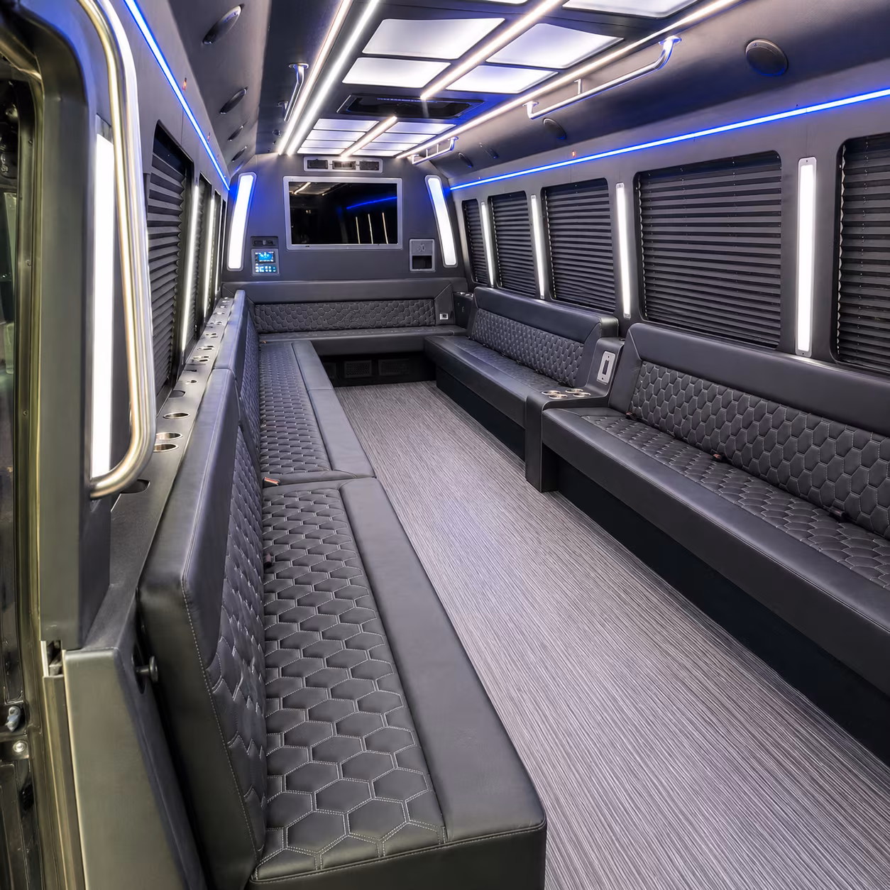lincoln 40 passenger party bus interior