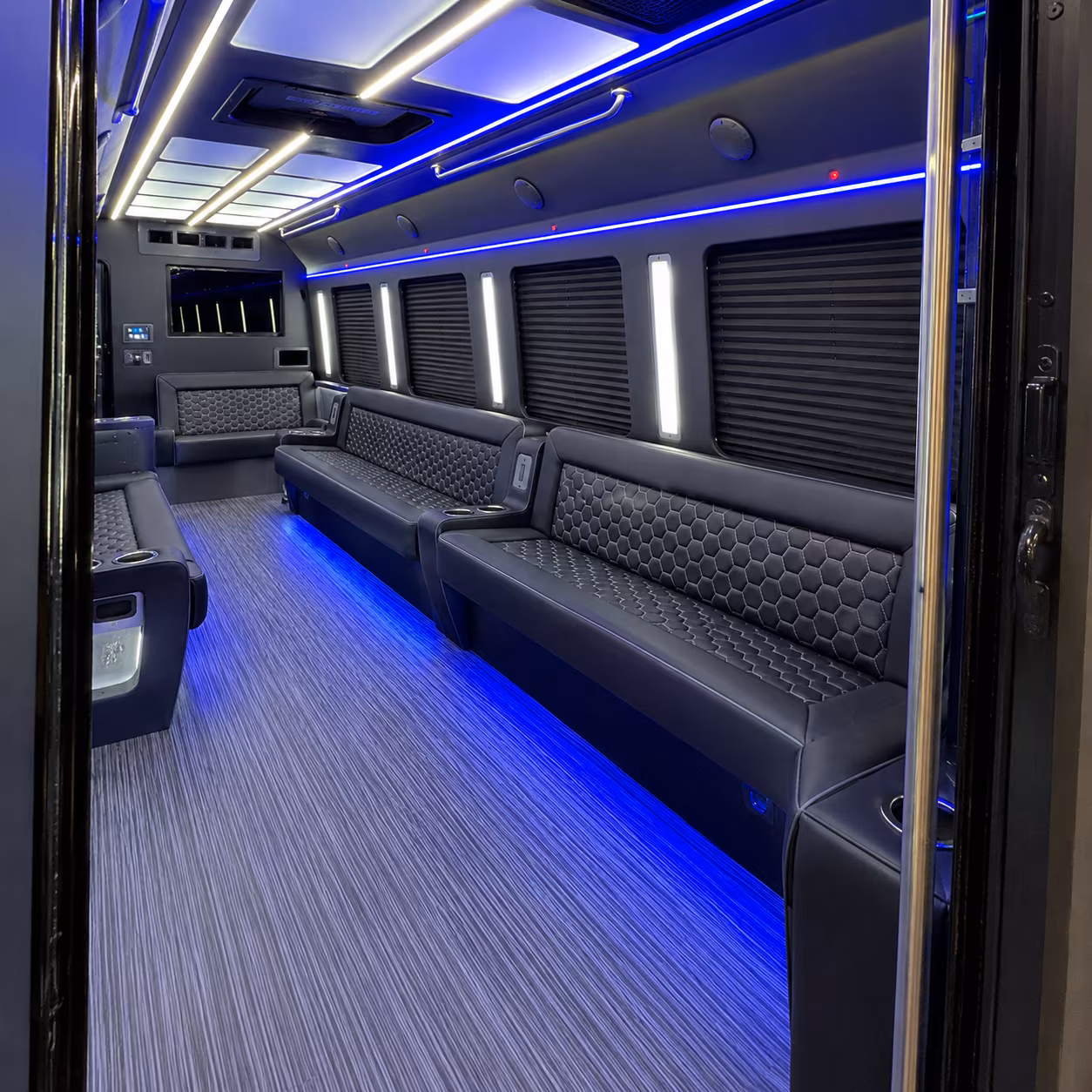 lincoln party bus rental interior